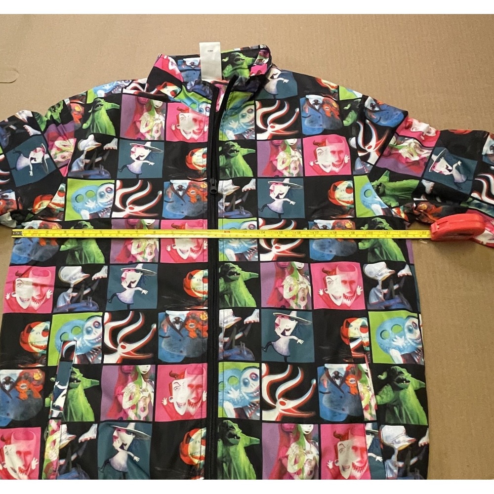 Disney Parks Mens Small Jacket Neon Nightmare Before Christmas Windbreaker Parks - Picture 6 of 15